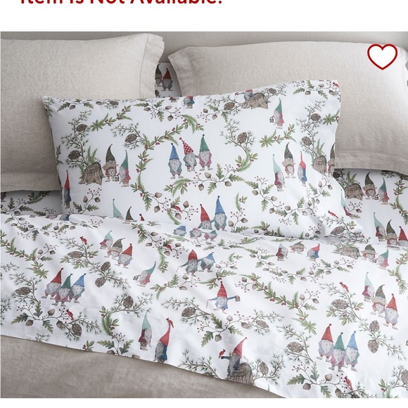 Pottery Barn King size Forest Gnome bedsheet set - Picture 2 of 10